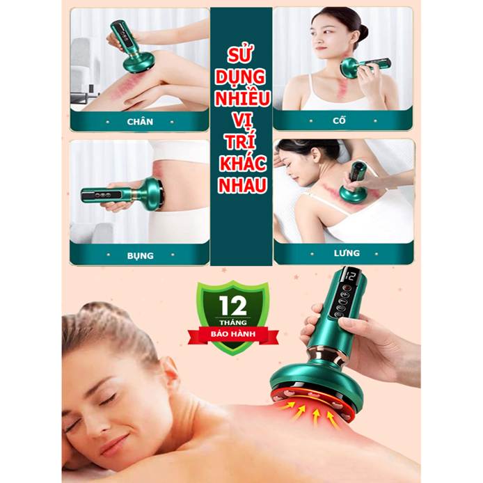 Máy cạo gió giác hơi cầm tay HITOKO-HG22, máy giác hơi sạc điện thông minh 12 cấp độ, dễ sử dụng tại nhà, BH 12 tháng - Ảnh 6