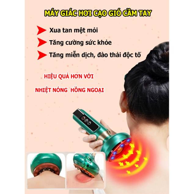 Máy cạo gió giác hơi cầm tay HITOKO-HG22, máy giác hơi sạc điện thông minh 12 cấp độ, dễ sử dụng tại nhà, BH 12 tháng - Ảnh 3